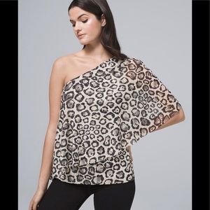 NWT White House Black Market ONE-SHOULDER DRAPED TOP